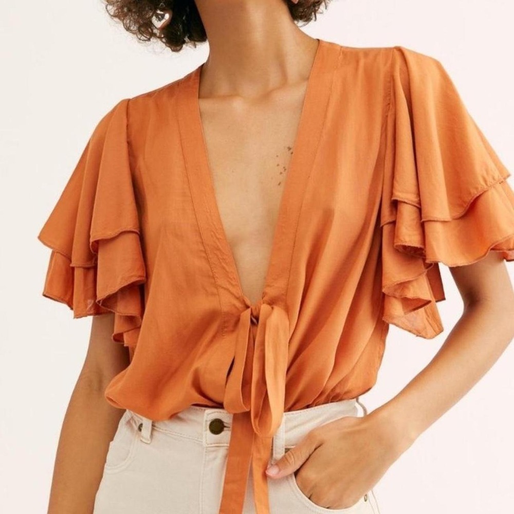 Intimately Free People Call Me Later Bodysuit Flutter Sleeve One Piece